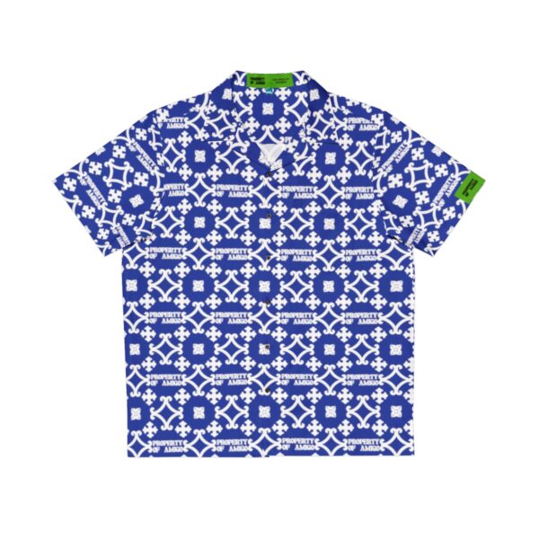 Blue Pattern Button Up Shirt - Image 3