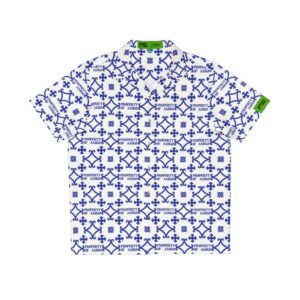 Blue Pattern Button Up Shirt