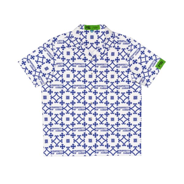 Blue Pattern Button Up Shirt