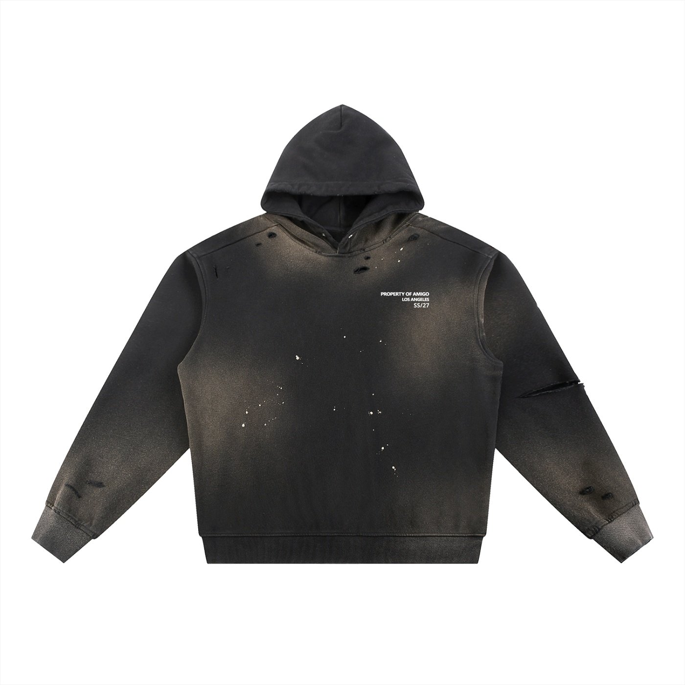 Sun-Faded Frayed Fleece Hoodie