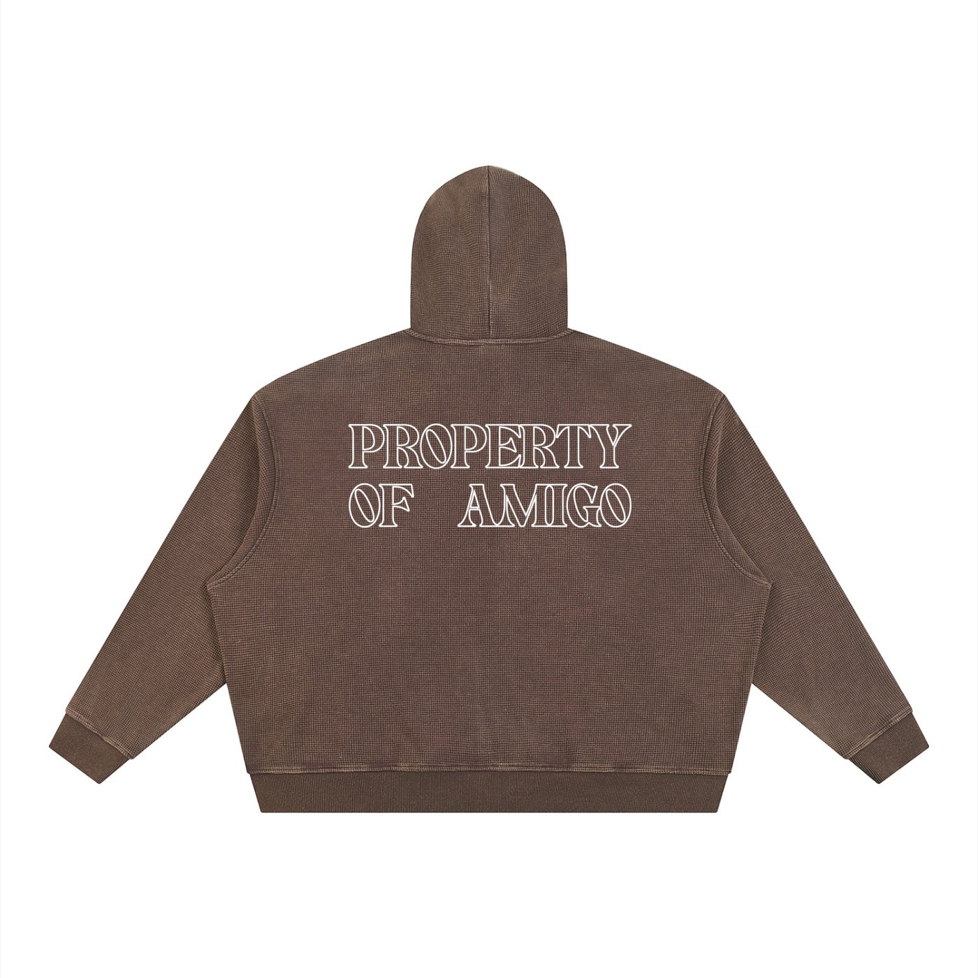 Waffle Texture Zipper Hoodie - Image 8