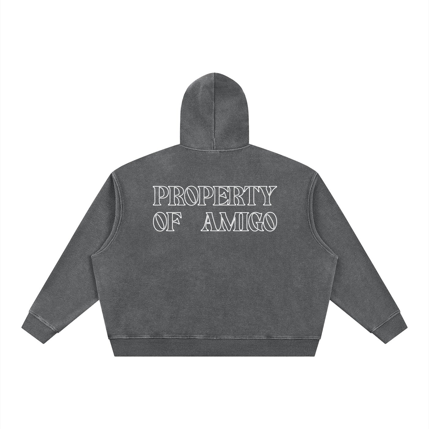 Waffle Texture Zipper Hoodie - Image 10