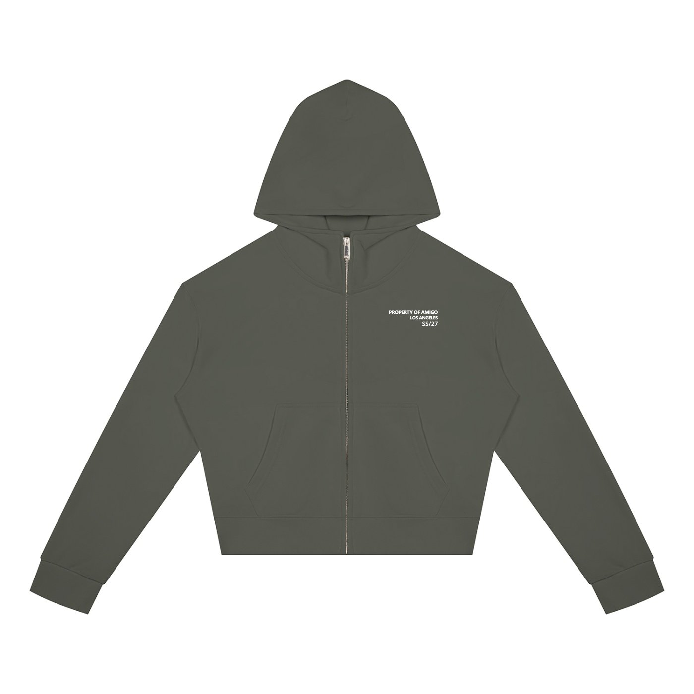 Women's Crop Zipper Hoodie - Image 13