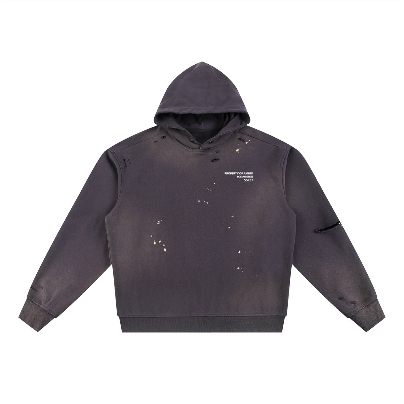 Sun-Faded Frayed Fleece Hoodie - Image 5