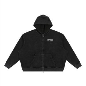 Waffle Texture Zipper Hoodie
