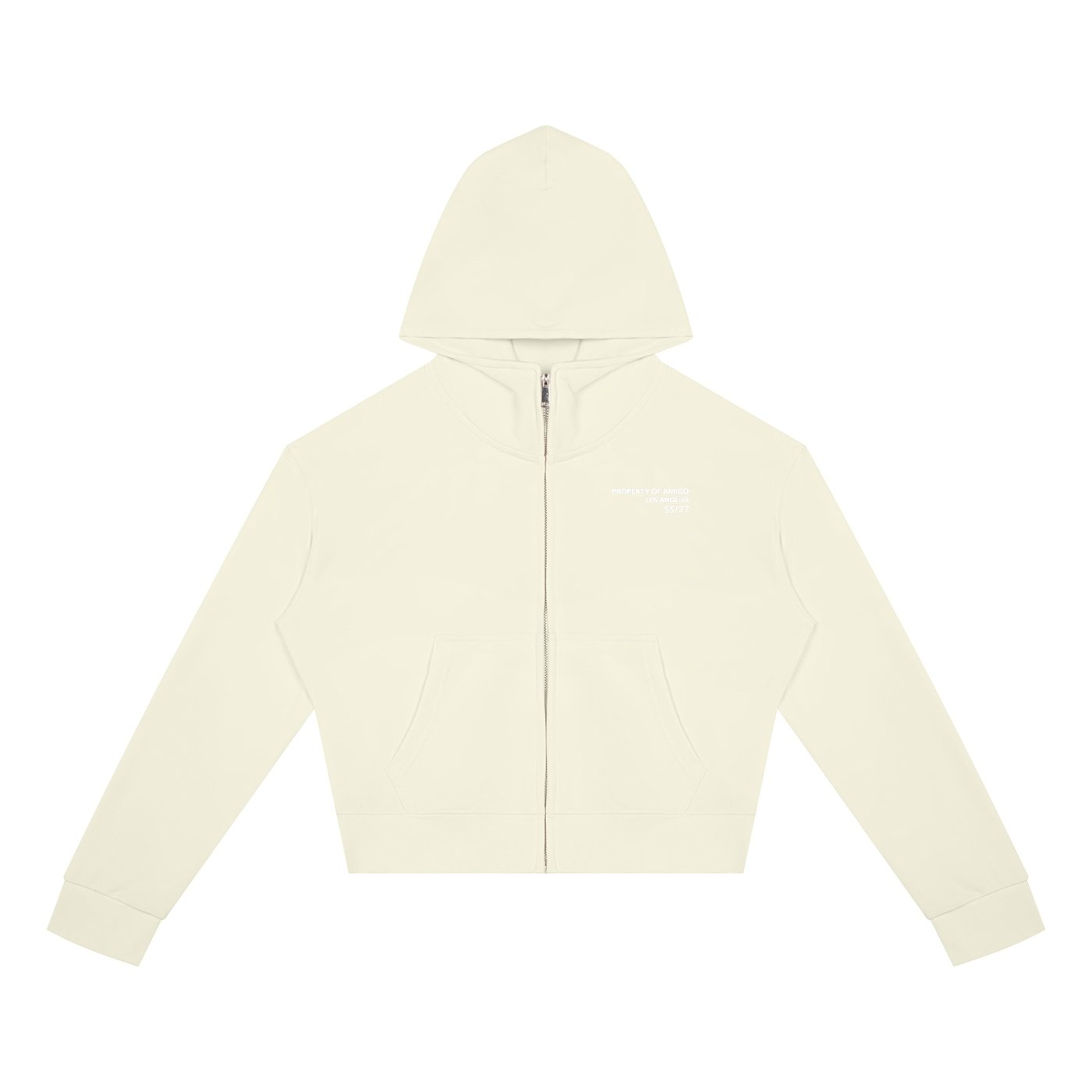 Women's Crop Zipper Hoodie - Image 3