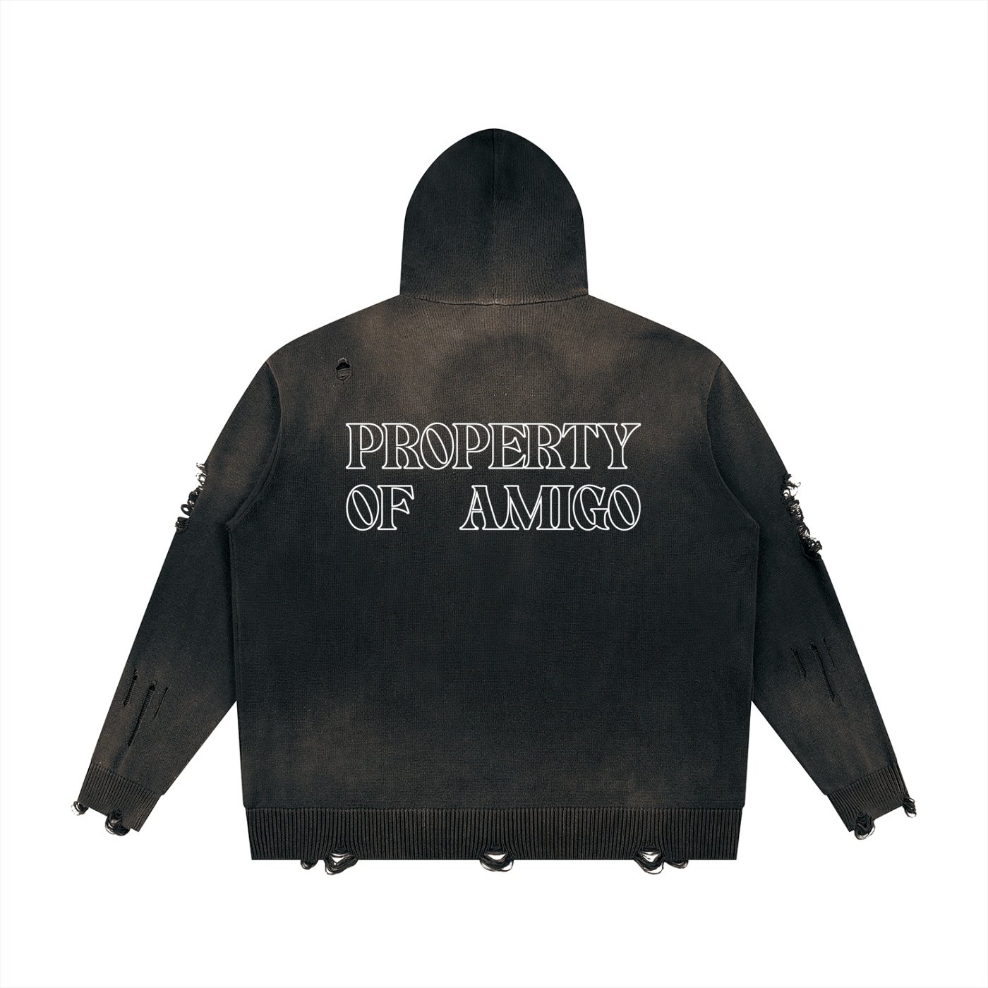 Distressed Zipper Hoodie - Image 2